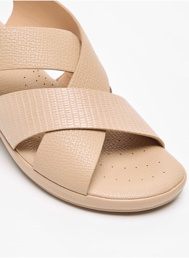 Le Confort Women Textured Cross Strap Sandals with Wedge Heels and Buckle Closure  - Image 4