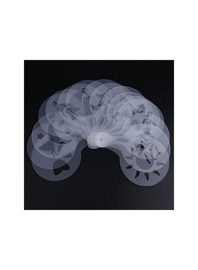S-TOP Coffee Stencils Cappuccino Latte Art 16Pcs Plastic Diy Tools For Coffee Decorating - Image 2