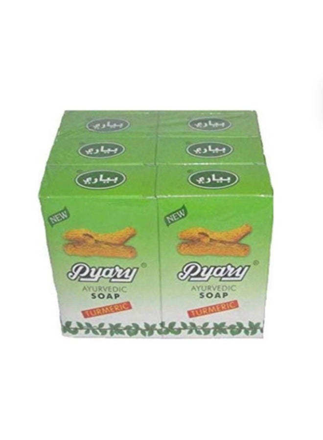 Pyary Ayurvedic Soap 6 Pcs Green - Image 1