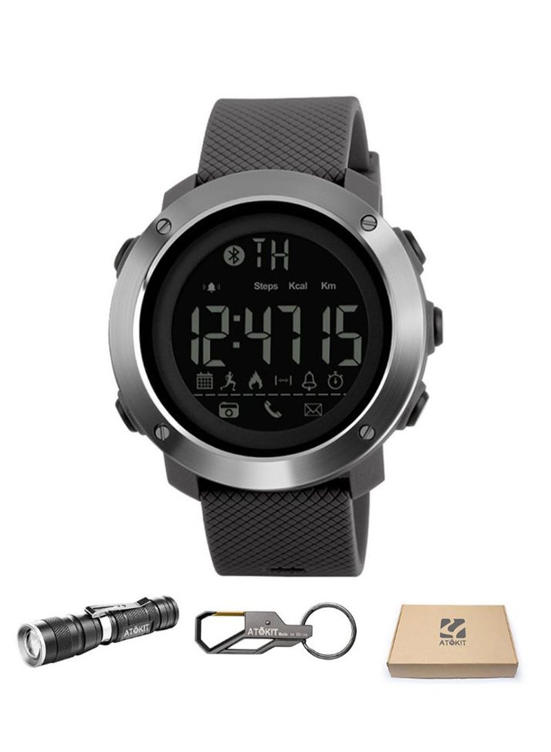 Men's Rubber Strap Digital Wrist Watch 1285# - 49 mm - Grey - Image 2