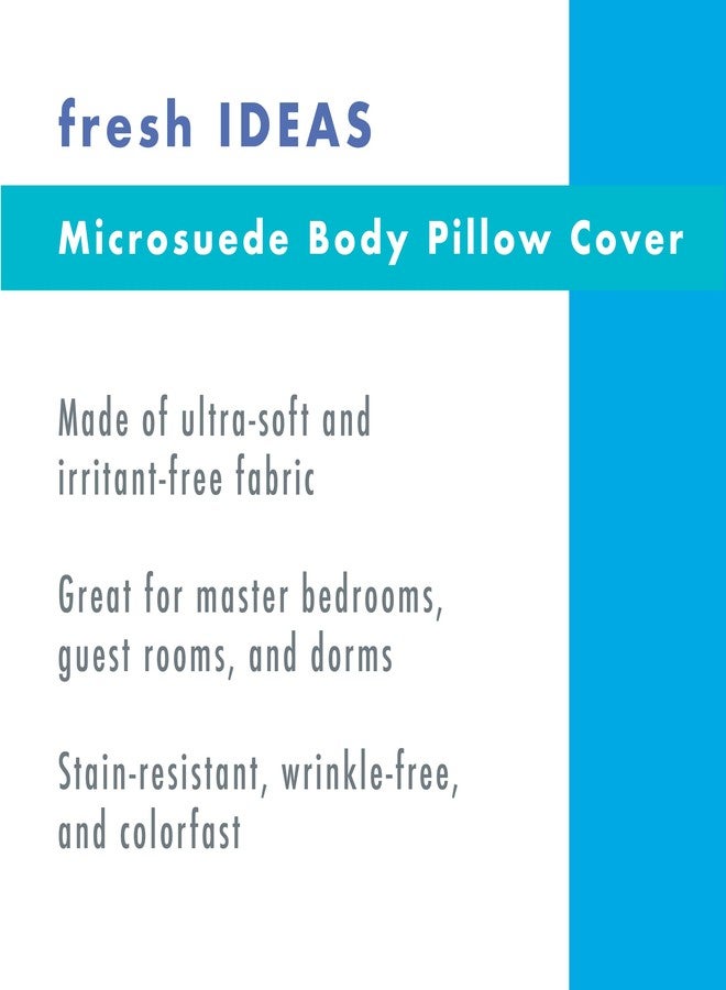 Fresh Ideas Microsuede Body Pillow Cover, 20 inches by 54 inches, Natural, 2-Pack - Image 3