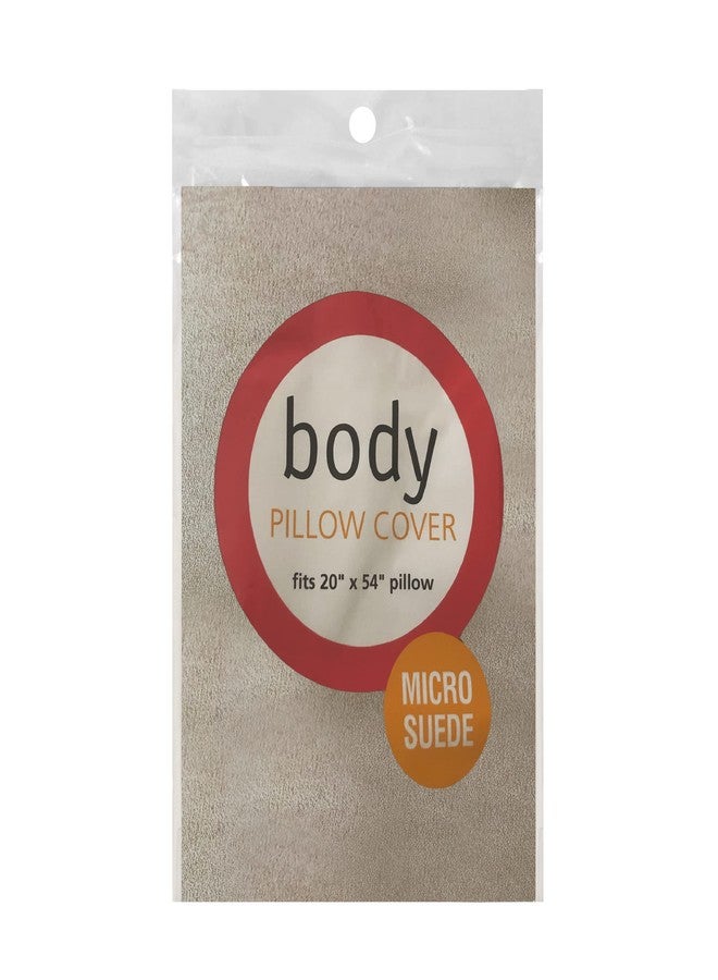 Fresh Ideas Microsuede Body Pillow Cover, 20 inches by 54 inches, Natural, 2-Pack - Image 5