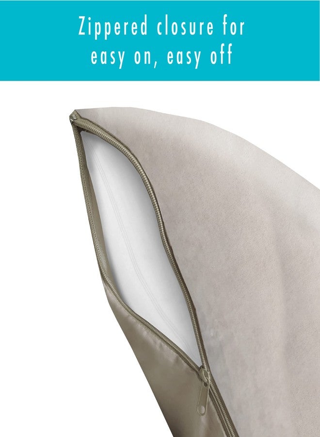 Fresh Ideas Microsuede Body Pillow Cover, 20 inches by 54 inches, Natural, 2-Pack - Image 4