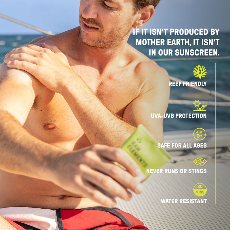 Raw Elements Face and Body Mineral Sunscreen SPF 30 Tube, Organic Sunblock Daily Protection, Non Toxic Reef Safe, Water Resistant, Cruelty Free, 3 oz (Pack of 1) - Image 4