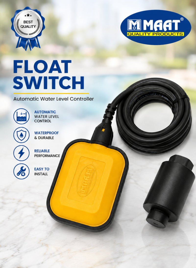 MAAT Heavy Duty Float Switch 5 Meter Cable, Automatic Water Level Controller for Electric Pumps, Overhead Water Tanks & Sumps, Made in India - Image 2