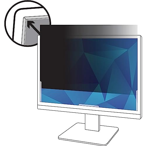 3M Privacy Filters 3M Privacy Filter for 24" Widescreen Monitor, Protect your confidential information, Easy to attach (PF240W9B), Black/Grey, 24.0" Widescreen (16:9) - Image 1