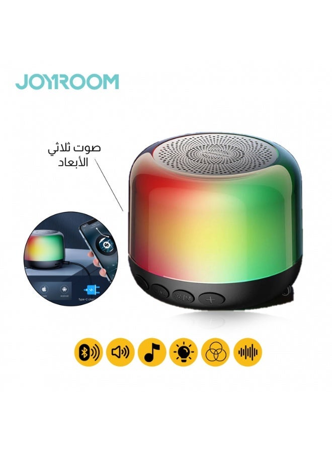 JOEROOM Portable Mini Wireless RGB Light-Up Bluetooth Speaker - Clear Sound and Colorful Lighting for Festive Atmosphere - Image 1
