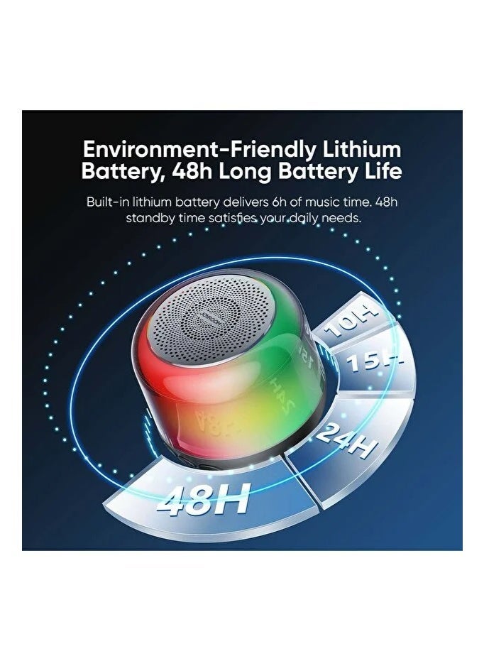 JOEROOM Portable Mini Wireless RGB Light-Up Bluetooth Speaker - Clear Sound and Colorful Lighting for Festive Atmosphere - Image 5