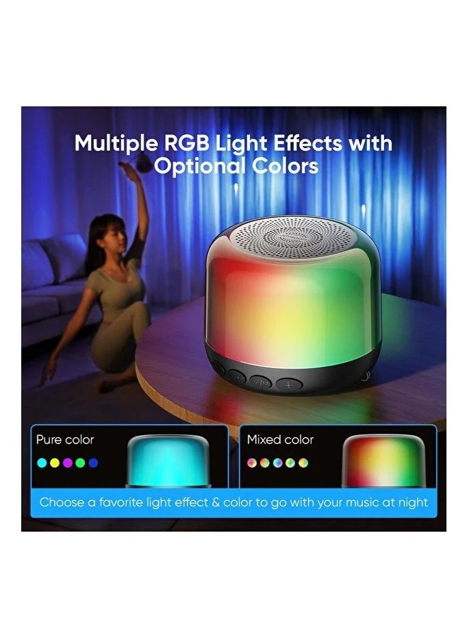 JOEROOM Portable Mini Wireless RGB Light-Up Bluetooth Speaker - Clear Sound and Colorful Lighting for Festive Atmosphere - Image 4