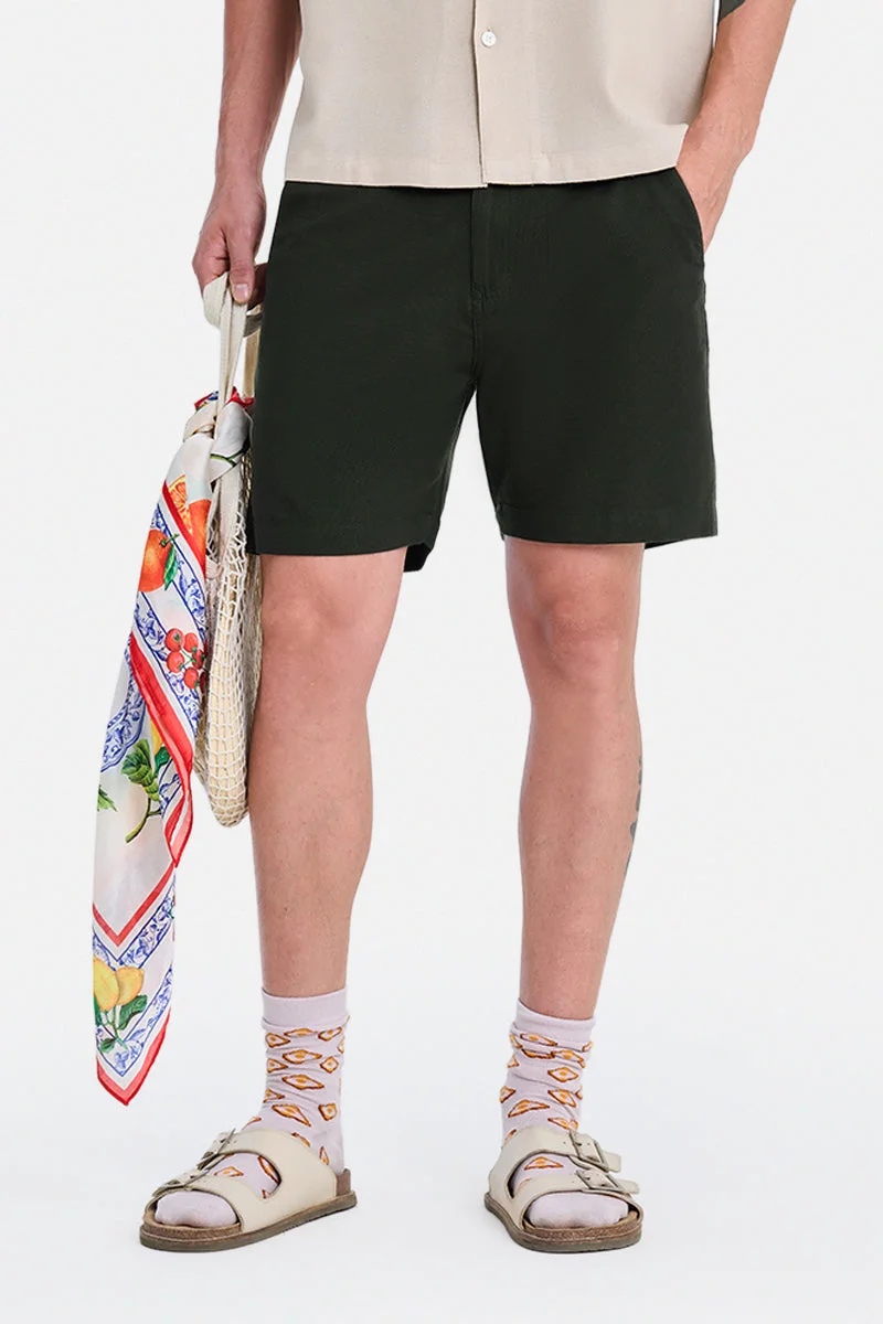 SNITCH Olive Solid Relaxed Casual Shorts