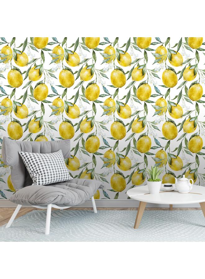 Bluejw Small Fresh Green Plant Flower And Leaf Lemon Self-adhesive Wallpaper Wallpaper Bedroom Hotel Decoration Wallpaper RW181-200 - Image 5