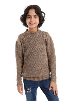 Wool Boys Pullover With Multi Design