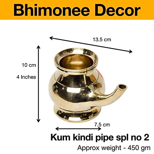 Bhimonee Decor Pure Brass Kindi | Lota | Lutiya | Pooja Kalash | Sacred Water Vessel for Home Temple | Traditional Puja Accessory | 4 Inches, 450gm - Image 5