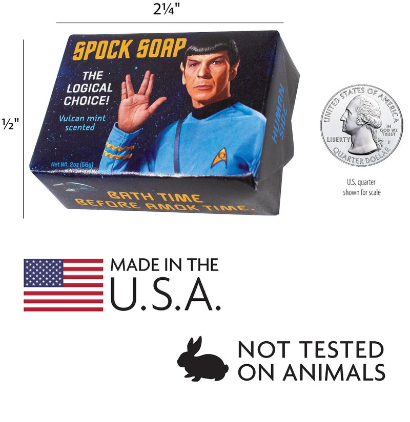 The Unemployed Philosophers Guild Star Trek Spock Soap - Made in the USA, 2oz (56g) Travel or Hotel Sized Guest Bar Soap - Image 2