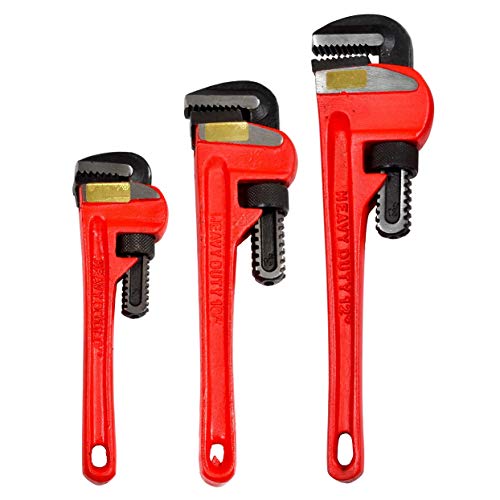 GLOBUS 924- Pipe Wrench Set 8", 10", 12" (Pack of 3) Adjustable Plumbing Wrenches I Professional Plumbing Tools I for Gripping round objects, mechanics, maintenance workers Home & Professional Use. - Image 1
