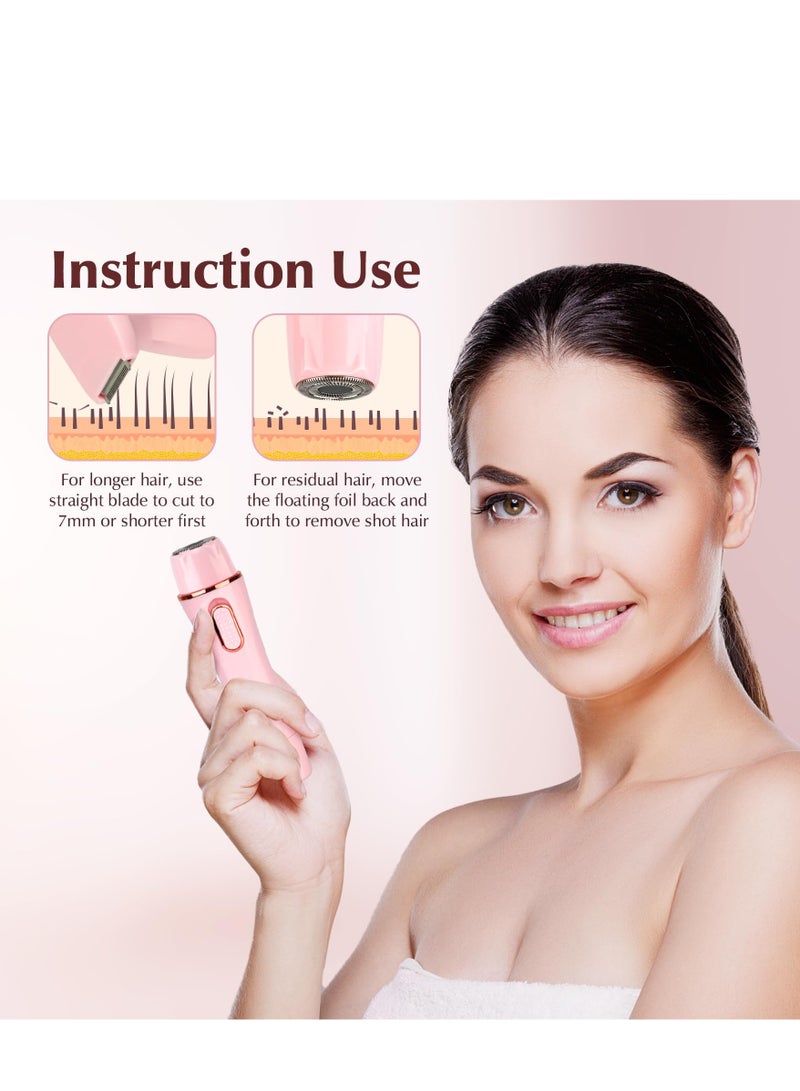 SOLARAE Electric Shaver for Women, 4 in 1 Women Body Shaver Set for Eyebrow for Legs, Arm, Underarm, Bikini, USB Rechargeable Razor Wet&Dry Cordless for Woman(Pink) - Image 3