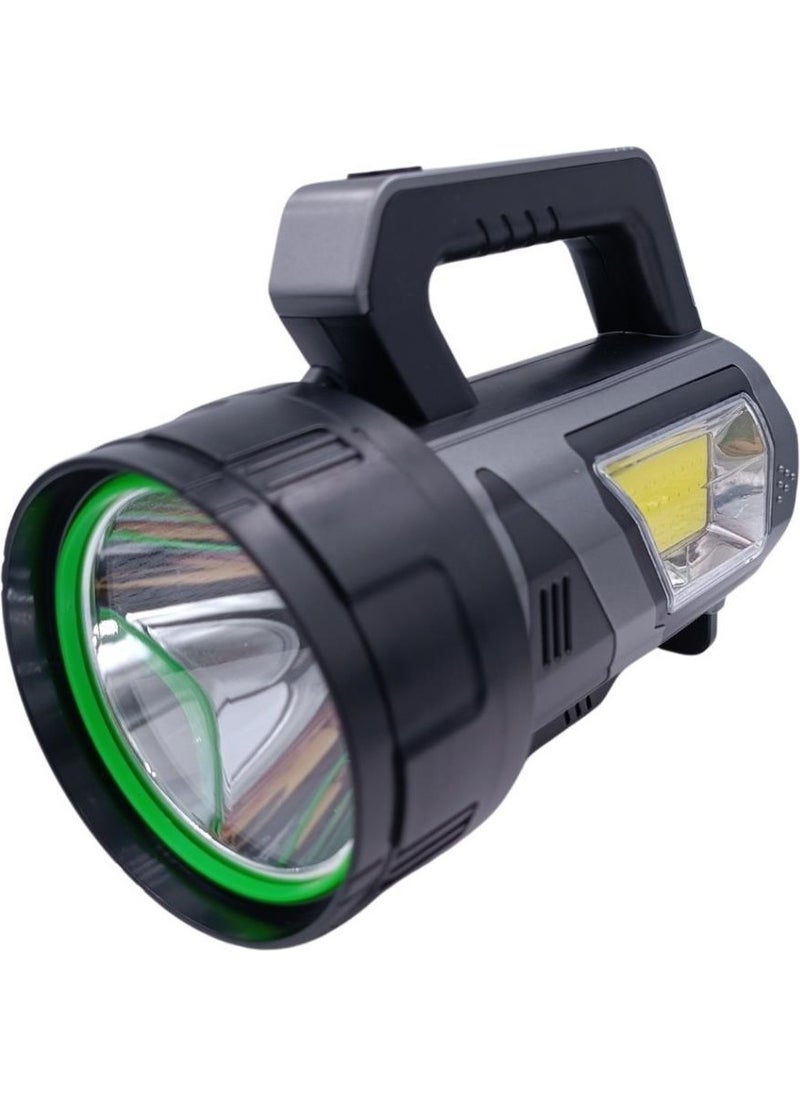 Gold Silver Solar Powered 10W High Power Multi-Function LED Flashlight  - Image 1