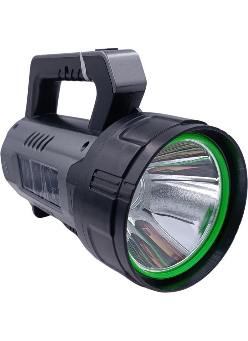 Gold Silver Solar Powered 10W High Power Multi-Function LED Flashlight  - Image 4