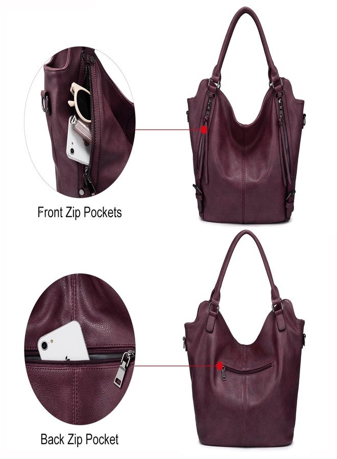 Realer Tote Bag for Women PU Leather Shoulder Bags Fashion Hobo Bags Large Purse and Handbags with Adjustable Shoulder Strap - Image 3