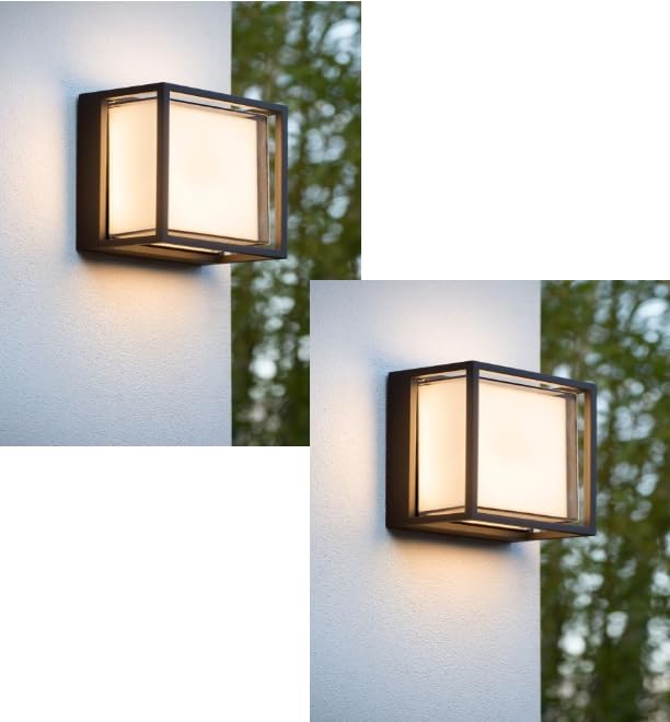 LIODOR 12W Large Dice Waterproof Metal Covered Wall Lamp PC Warm White Light for Outdoor, Exterior Lighting Decoration (2) - Image 1