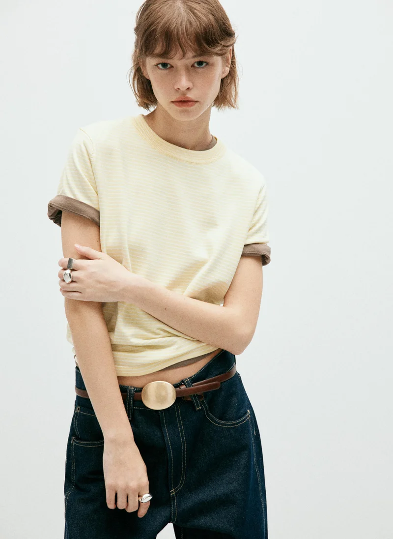 مانجو Striped Fine Knit Sweater