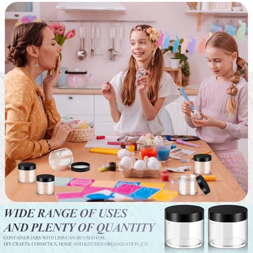 SATINIOR 36 Pieces 1 oz Plastic Jars with Lids Wide Mouth Airtight Reusable Container Acrylic Cosmetic Small Jars for Lotions Ointments Travel Toiletries Creams Make up Storage(Black) - Image 5