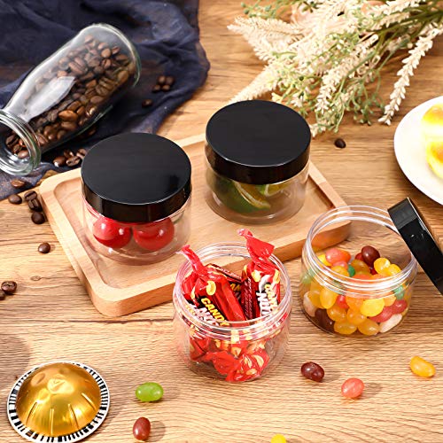 SATINIOR 36 Pieces 1 oz Plastic Jars with Lids Wide Mouth Airtight Reusable Container Acrylic Cosmetic Small Jars for Lotions Ointments Travel Toiletries Creams Make up Storage(Black) - Image 4