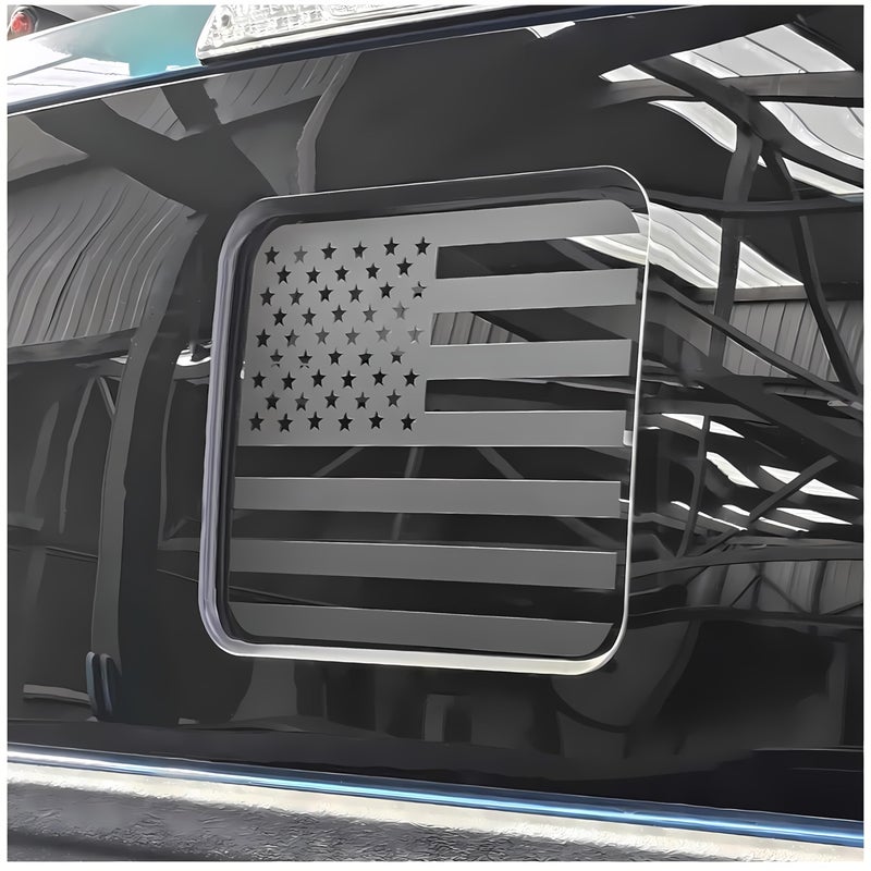 Alicatong Fits Ford F150 F250 F350 20042025 2026 Rear Middle Back Sliding Window American US Flag Vinyl Decal Matte Black Exterior Accessories - Image 3