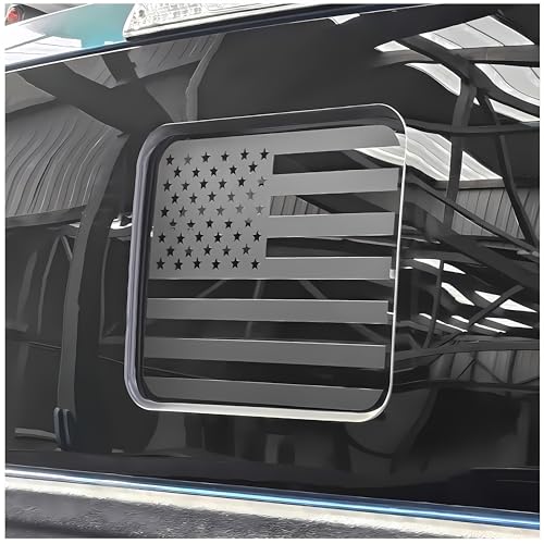 Alicatong Fits Ford F150 F250 F350 20042025 2026 Rear Middle Back Sliding Window American US Flag Vinyl Decal Matte Black Exterior Accessories - Image 1