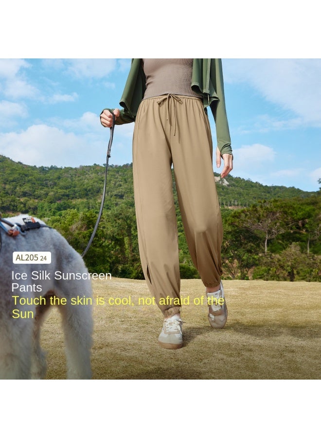 Cool Sun-proof】spring/summer Bestseller Women's Casual Pants, Ankle-length Sun Protection Trousers, Tummy Control High Waist, Cooling & Leg-lengthening - Image 2
