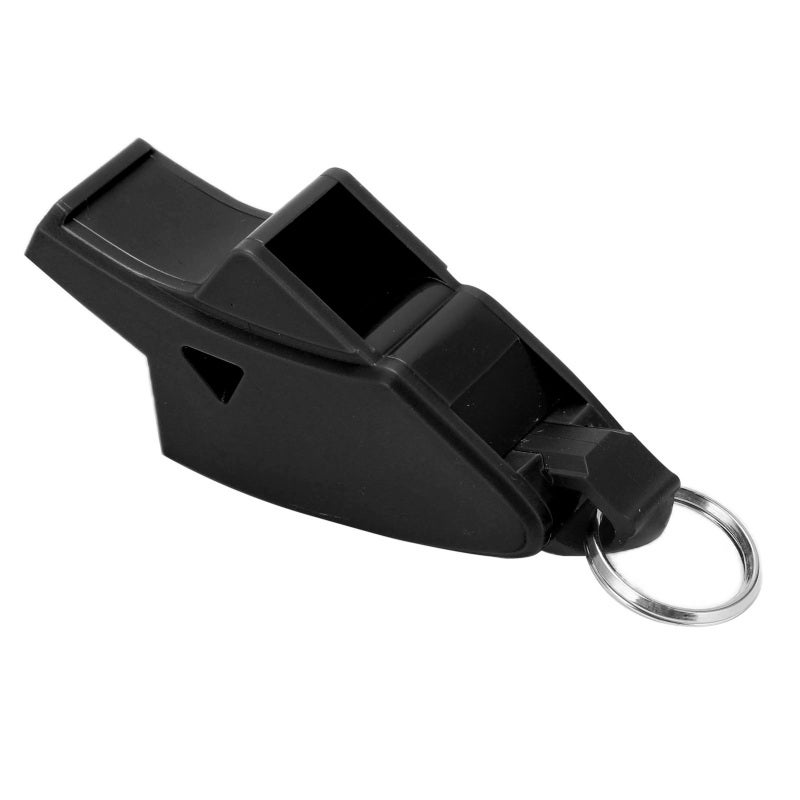 Professional Football Whistle: Black High Impact Resistant Plastic - Loud Crisp Sound Sports Whistle with Lanyard for Referees, Sporting Events, Camping, Hiking Outdoor Activities - Image 4