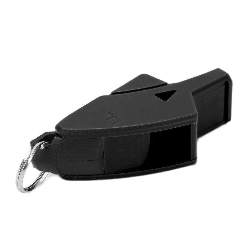 Professional Football Whistle: Black High Impact Resistant Plastic - Loud Crisp Sound Sports Whistle with Lanyard for Referees, Sporting Events, Camping, Hiking Outdoor Activities - Image 2