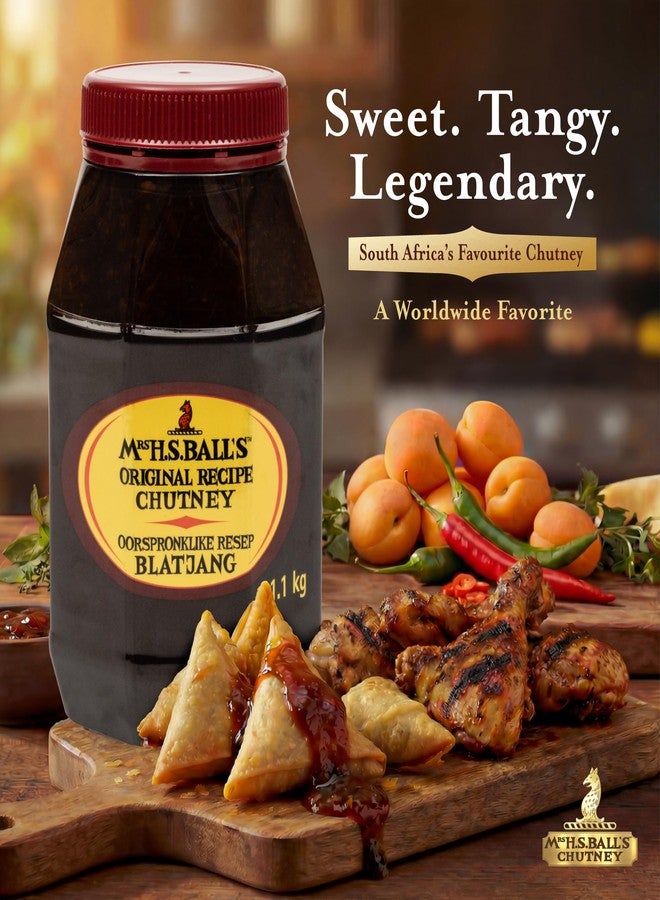 Mrs H.S. Balls H S Chutney Original Flavor The Recipe That Survied A Shipwreck, (1) 1.1Kg, In A Wide Mouth Octagonal Plastic Jar - Imported from South Africa - - Image 4