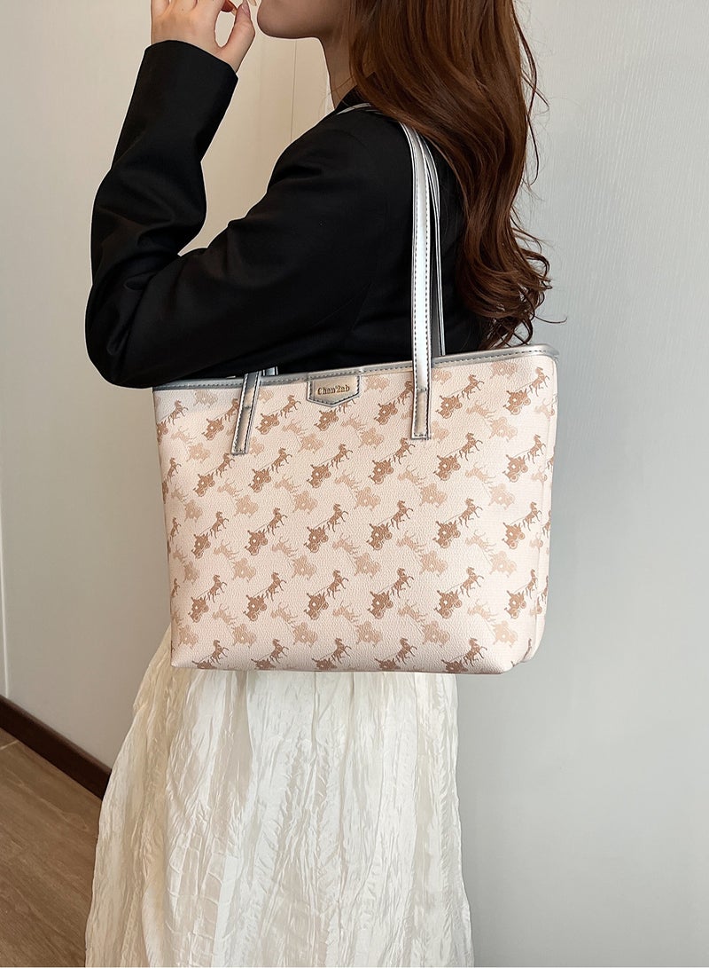 Women's Fashion Shoulder Tote Bag WeavingHandbag Crossbody bag Purse Set Large Capacity Tote Bag Fashionable Travel Messenger Shoulder Bag For Ladies  - Image 1