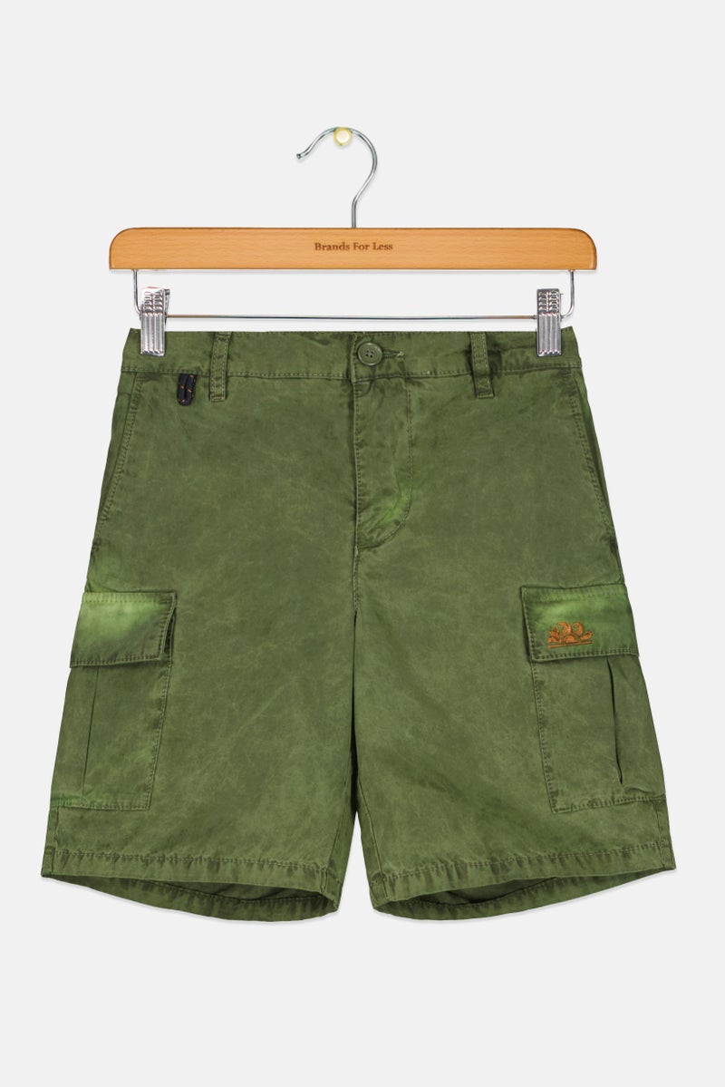 Sundek Kids Boy Embroidered Logo Shorts, Washed Green - Image 1