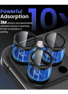 YoYoTech Compatible for iPhone 16 Pro / iPhone 16 Pro Max Camera Lens Protector,Auto Installation,9H Tempered Glass,Metal Individual Ring - Black Titanium  - Image 3