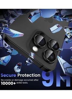 YoYoTech Compatible for iPhone 16 Pro / iPhone 16 Pro Max Camera Lens Protector,Auto Installation,9H Tempered Glass,Metal Individual Ring - Black Titanium  - Image 4