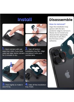 YoYoTech Compatible for iPhone 16 Pro / iPhone 16 Pro Max Camera Lens Protector,Auto Installation,9H Tempered Glass,Metal Individual Ring - Black Titanium  - Image 5