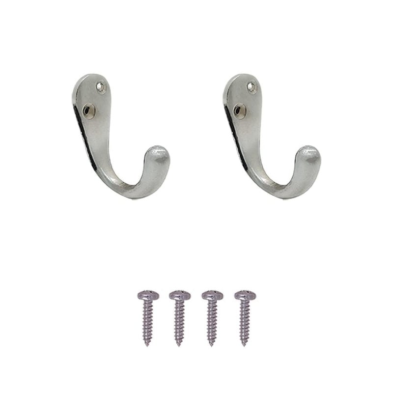HYDERON Chrome Finish J-Shape Zinc Alloy Wall Mount Door Hanger Hooks - Modern and Rust-Resistant Hooks for Clothes, Towels, Robes, Coats, Hats, and Scarves (Pack of 4) - Image 5