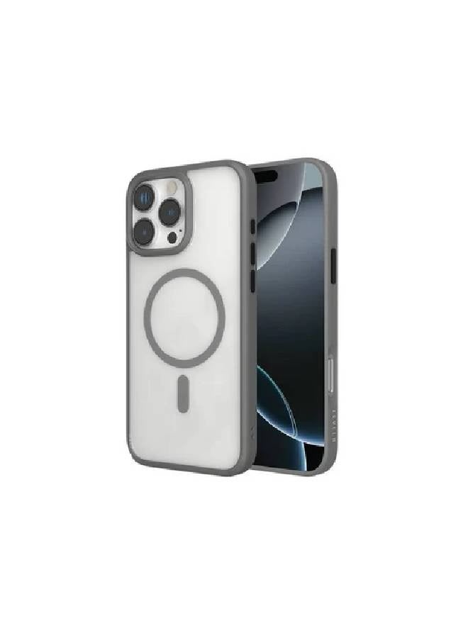 ليفيلو جراب Levelo Magnet Solo لهاتف iPhone 16 Pro Max Clearview Technology Hybrid - رمادي/شفاف - Image 1