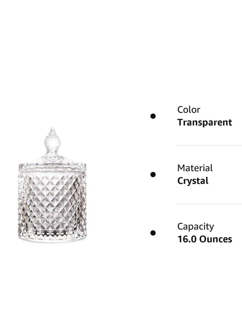 Faceted Crystal Storage Jar – Elegant Candy, Cookie, or Biscuit Barrel, Versatile and Stylish Home Décor, Ideal for Organizing Treats, Sweets, and Small Items, Perfect for Kitchen or Living Room Display - Image 3