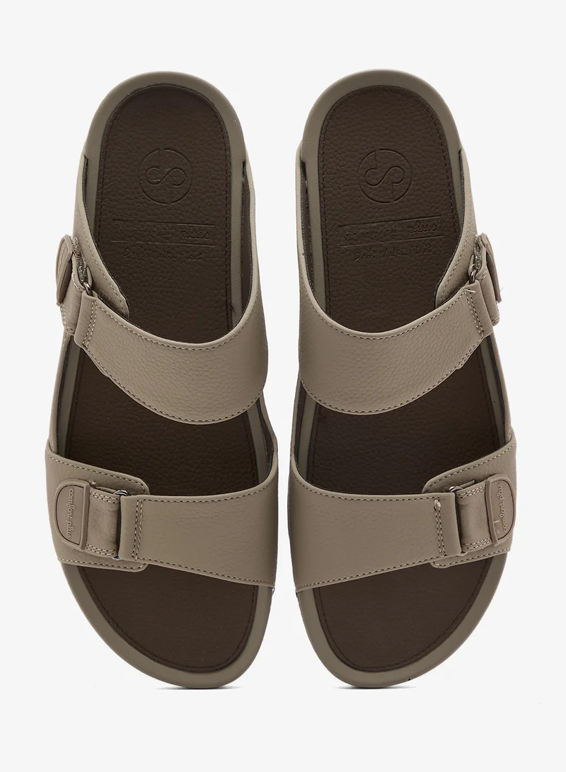 Comfort Plus KHAKI Velcro Strap Comfort Arabian Sandals for Men | Best Price UAE