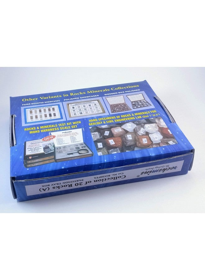 Rocksmins Collection of 20 Rocks in Beautiful Colour Box for School Education Igneous Sedimentary Metamorphic samples collections introductory activity geology earth science volcanic stones - Image 3