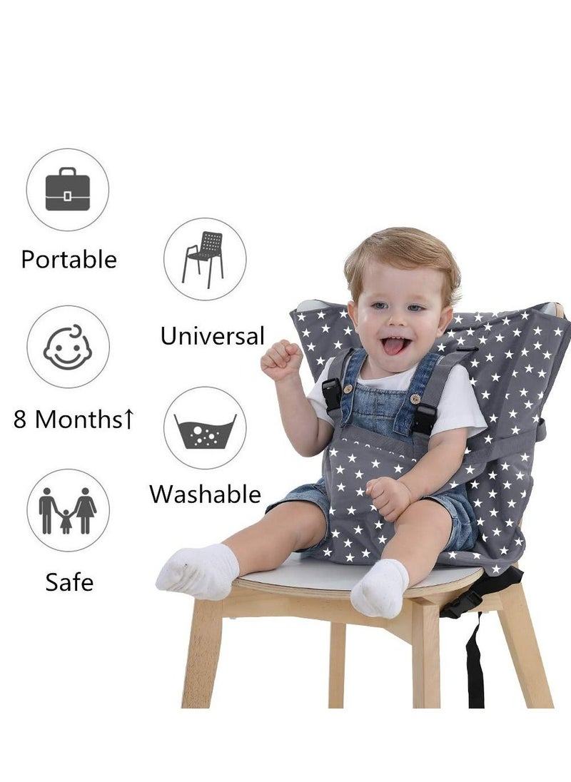 Cool Baby - COOLBABY Baby Portable High Chair Travel Strap Seat Suitable For Toddler Feeding With Safe Washable Cloth Strap With Adjustable Shoulder Strap - Image 1