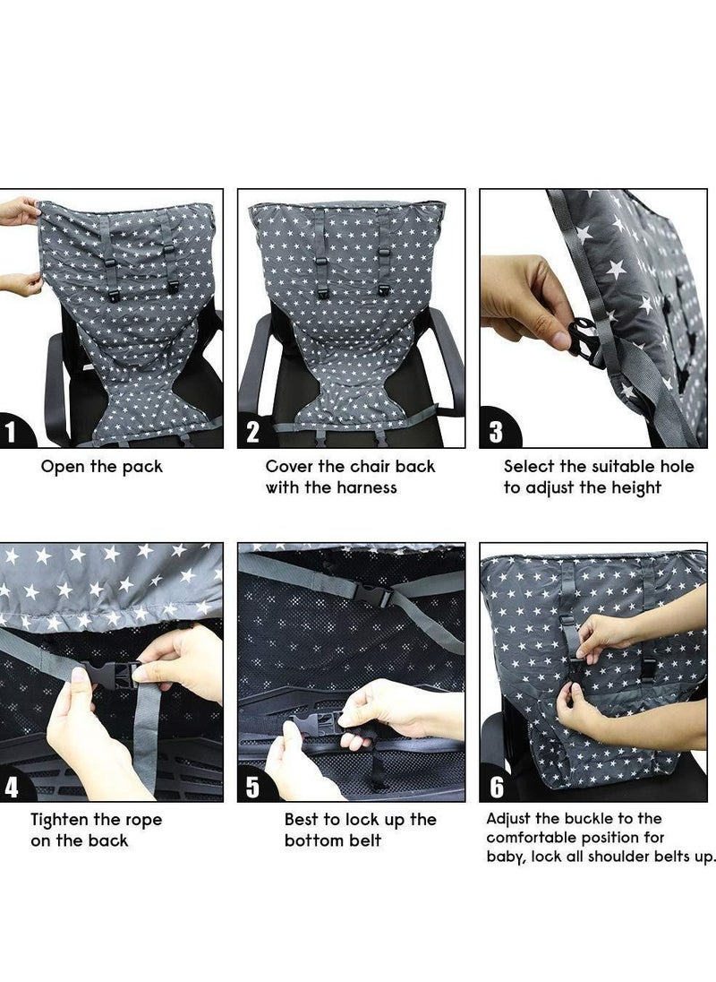 Cool Baby - COOLBABY Baby Portable High Chair Travel Strap Seat Suitable For Toddler Feeding With Safe Washable Cloth Strap With Adjustable Shoulder Strap - Image 1