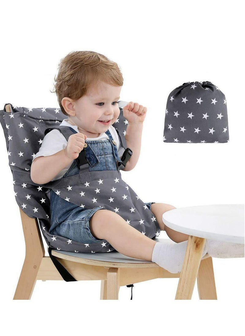 Cool Baby - COOLBABY Baby Portable High Chair Travel Strap Seat Suitable For Toddler Feeding With Safe Washable Cloth Strap With Adjustable Shoulder Strap - Image 1