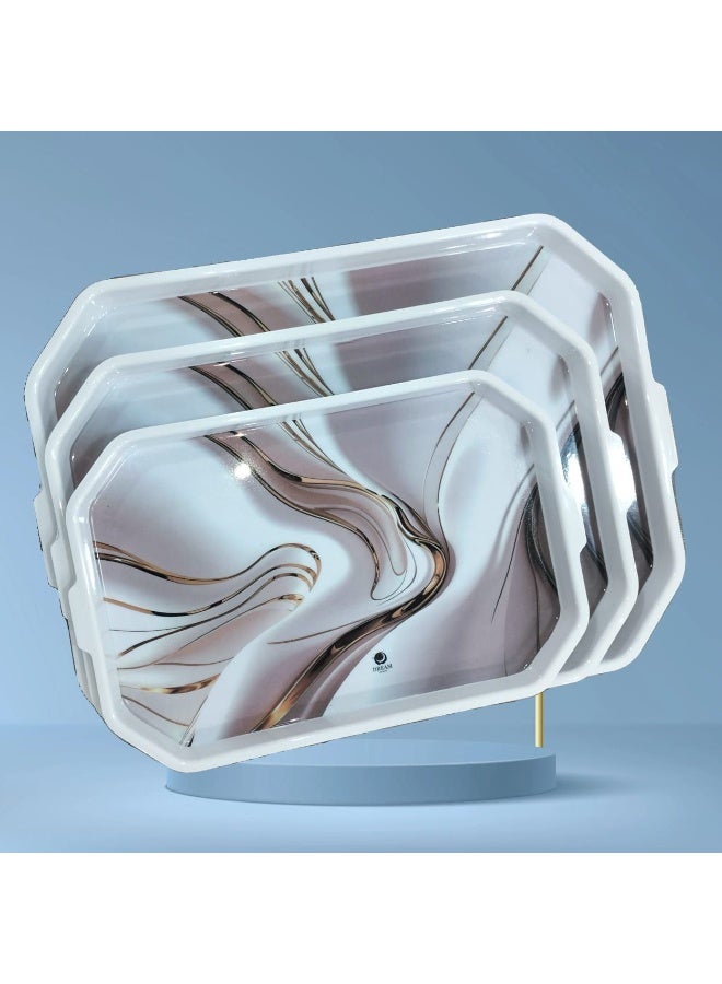 3 Melamine Serving Trays