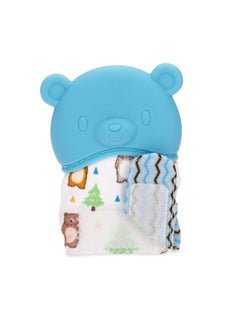 Nuby Nuby Happy Hands Silicone Teething Mitten - Baby Teething Toy - 3+ Months - Bear  - Image 2