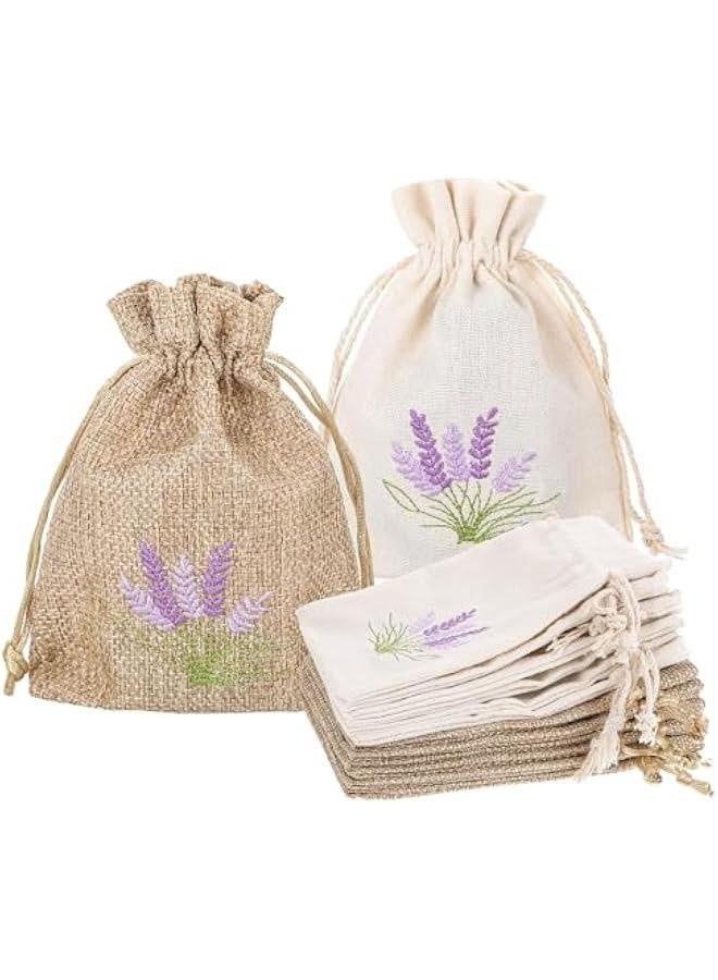12 PCS Lavender Bags, Sachet Empty Bags Small Jute Bag with Drawstring Cotton Linen Pouch for Filling Spice Herbs Jewellery Wedding  - Image 1