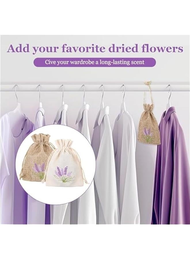 12 PCS Lavender Bags, Sachet Empty Bags Small Jute Bag with Drawstring Cotton Linen Pouch for Filling Spice Herbs Jewellery Wedding  - Image 3